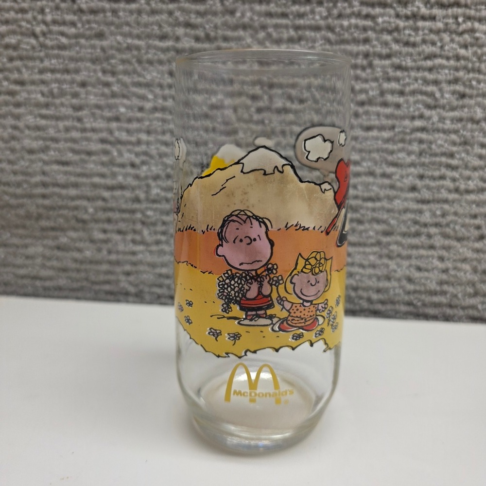 Vintage 1971‎ McDonalds Camp Snoopy Glass Civilization is Overrated Peanuts Cup